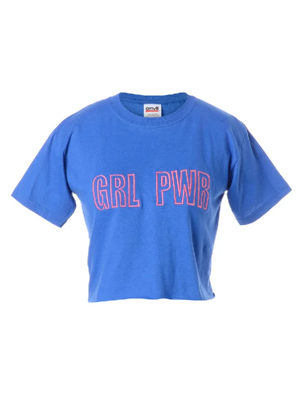 Label GRL PWR Crop Top Collared Crop Top Boat Neck A-Line
