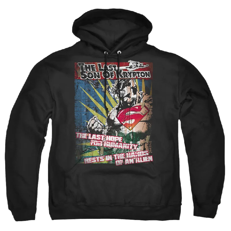 Superman Last Hope - Pullover Hoodie Button Front Sweater