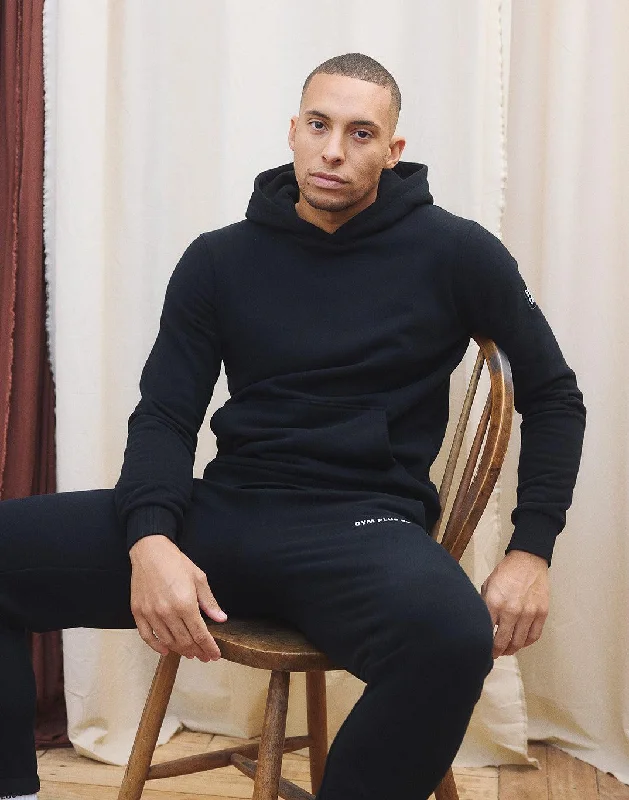 Patch Hoodie in Black Hoodie with Velcro Closure Adjustable Secure