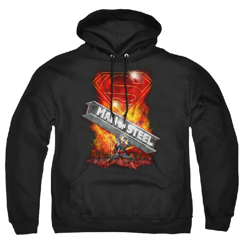 Superman Steel Girder - Pullover Hoodie Ribbed Crew Neck