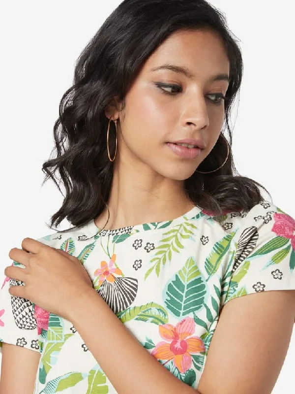 Bombay Paisley Multicolour Printed Crop Top Chenille Blend Fleece Blend Nylon Blend