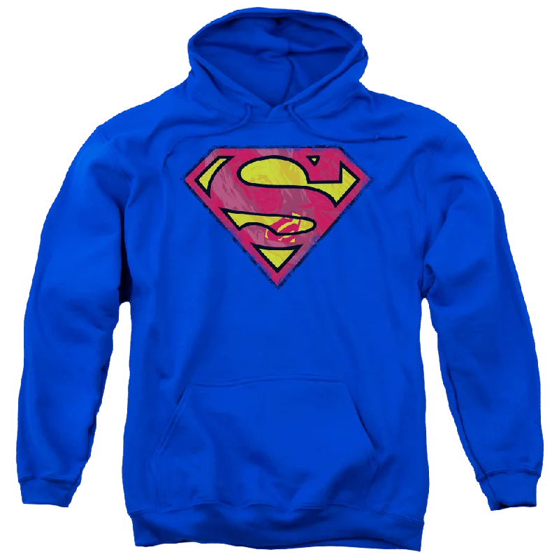 Superman Action Shield - Pullover Hoodie Square Neck Pullover