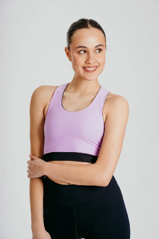 Fierce X Crop Top in Amethyst Fleece Fabric Down Fabric Feather Fabric