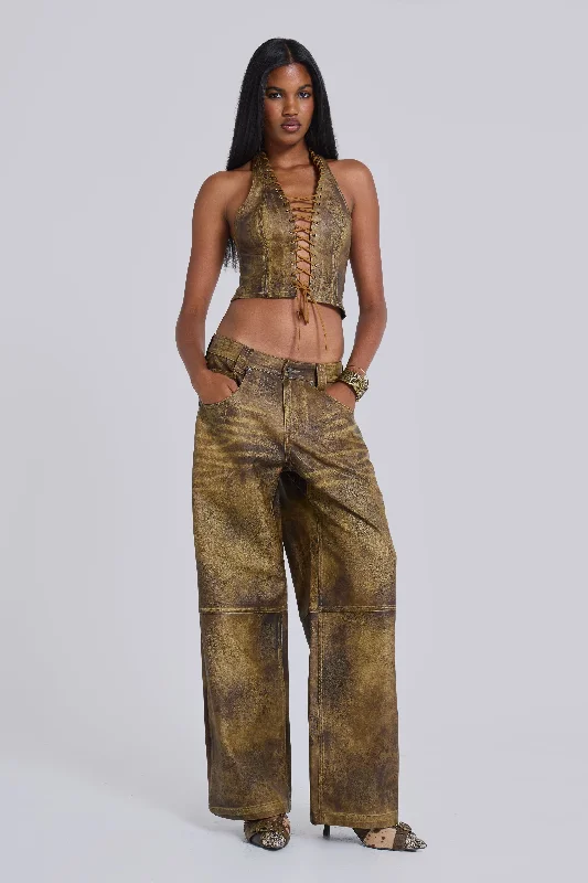Vaca Faux Leather Colossus Trousers Trousers Custom Made