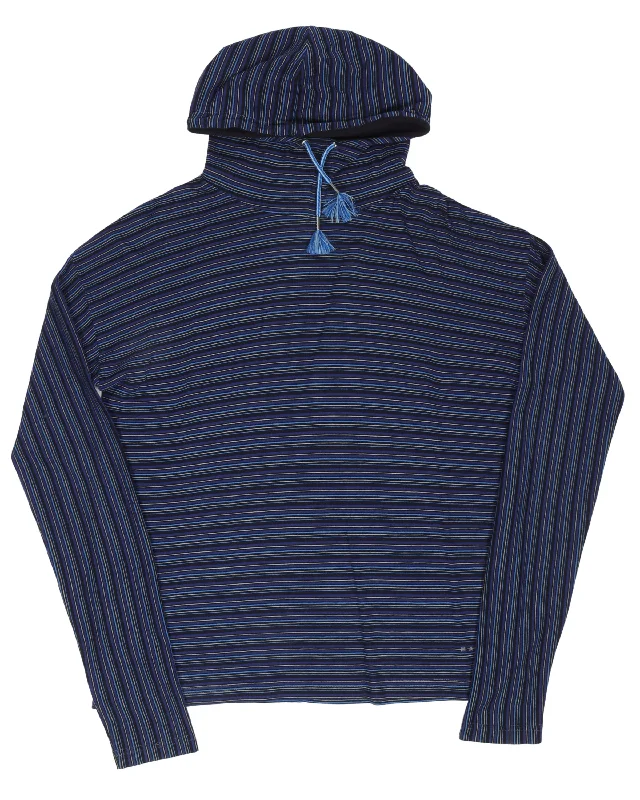 Striped Sweatshirt Hoodie with Elastic Cuffs Stretchable Comfortable