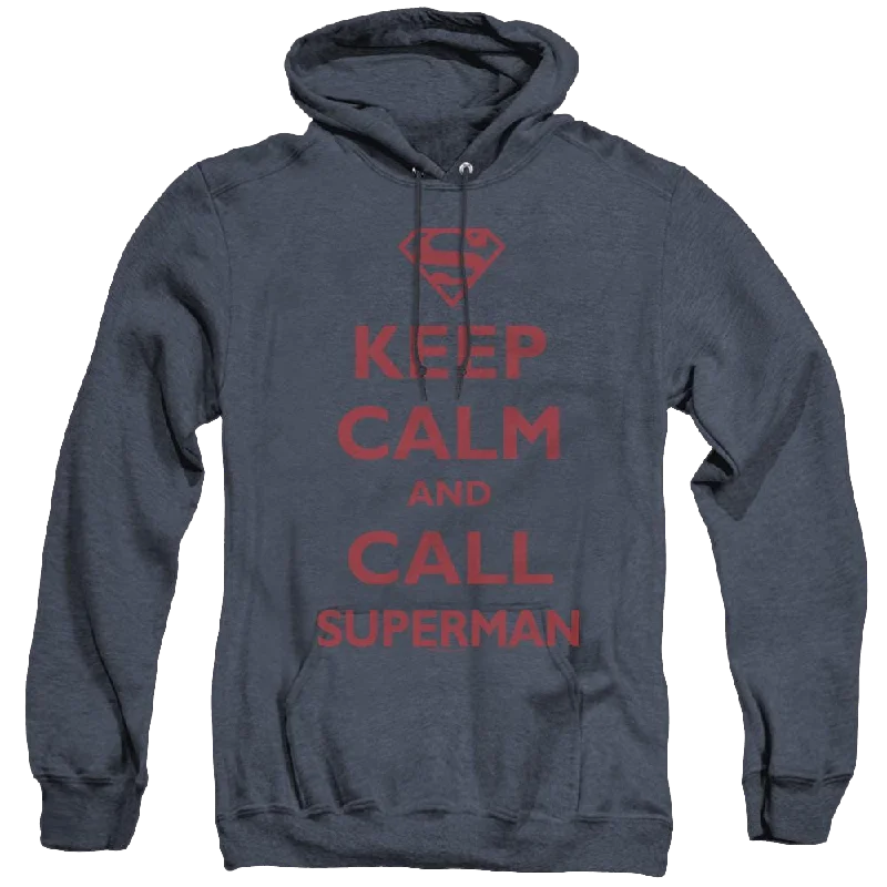 Superman Call Superman - Heather Pullover Hoodie Fleece Warm Pullover
