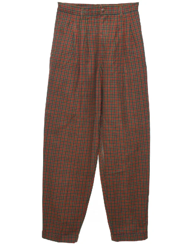 Checked Multi-Colour Trousers - W26 L29 Trousers Leisure Comfortable