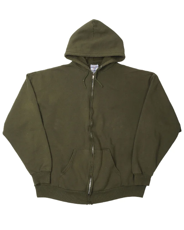 Zip Up Hoodie Hoodie with Hem Patch Decorative Personalized
