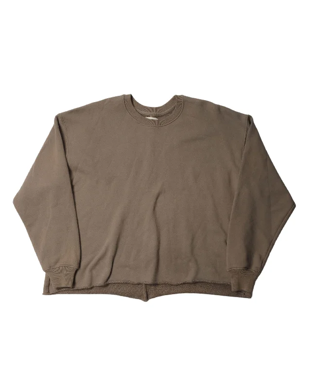 Fourth Collection Raw Hem Crewneck Sweatshirt Hoodie with Full-Zip Functional Layering Fourth Collection Raw Hem Crewneck Sweatshirt Hoodie with Full-Zip Functional Layering