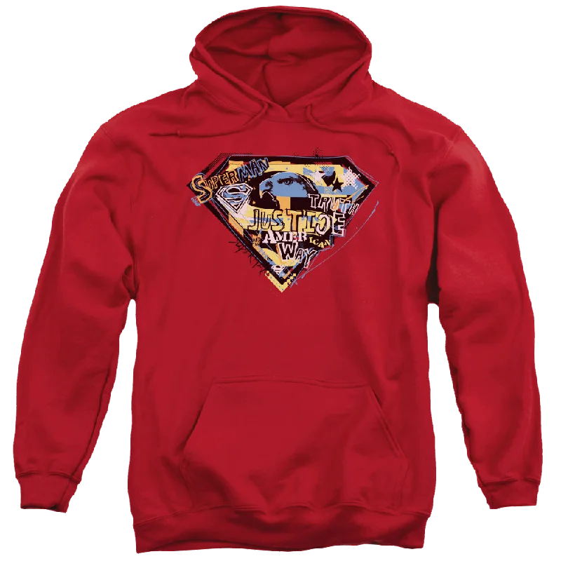 Superman American Way - Pullover Hoodie Flutter Sleeve Feminine