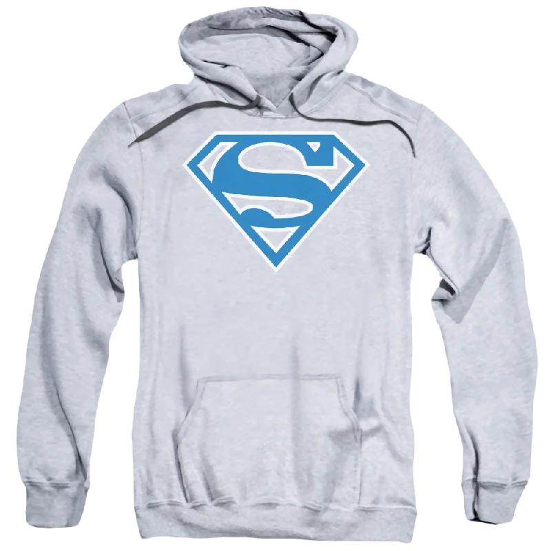 Superman Blue & White Shield - Pullover Hoodie Crew Neck Wool