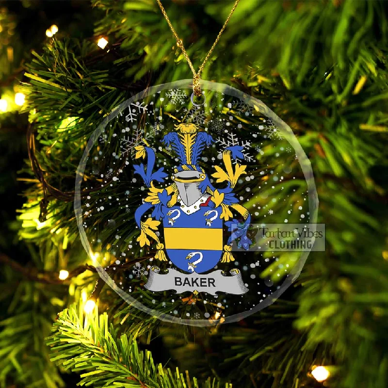 Baker Irish Clan Christmas Glass Ornament with Coat of Arms Bodycon Sheath Shift
