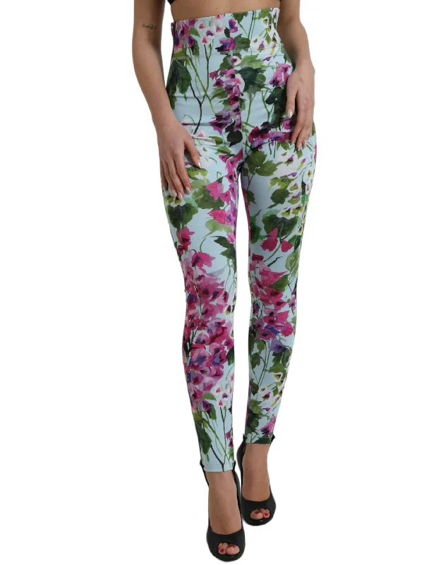 Dolce & Gabbana Elegant Floral High-Rise Leggings Women's Pants Elegant Casual Fit Leggings Dolce & Gabbana Elegant Floral High-Rise Leggings Women's Pants Elegant Casual Fit Leggings