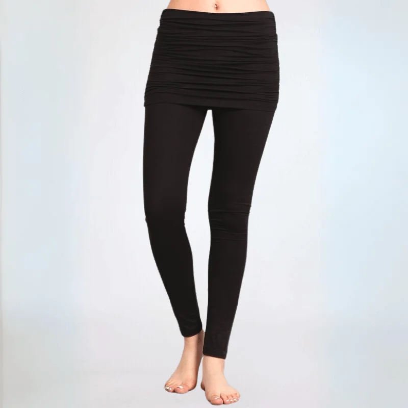 Skirted Leggings Made in USA Stylish Faux Leather Leggings