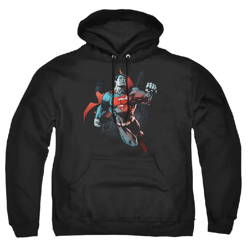 Superman Up In The Sky - Pullover Hoodie Ruffle Neck Pullover