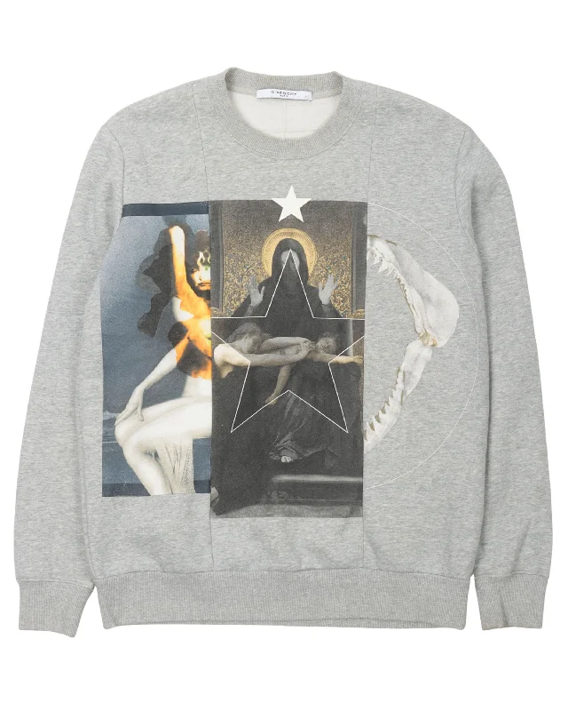 Split Graphic Sweatshirt Hoodie with Strings Custom Fit Adjustable