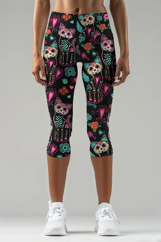 FangTastic Ellie Black Performance Yoga Capri Leggings - Women Comfortable Cold Weather Leggings FangTastic Ellie Black Performance Yoga Capri Leggings - Women Comfortable Cold Weather Leggings