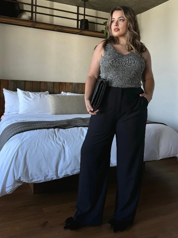 Plus Size Flowy Wide Leg Trousers Trousers Print Floral