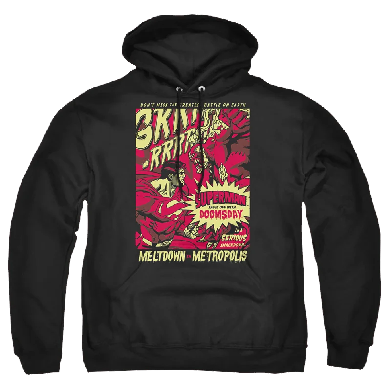 Superman Metropolis Meltdown - Pullover Hoodie V-Neck Stylish Pullover