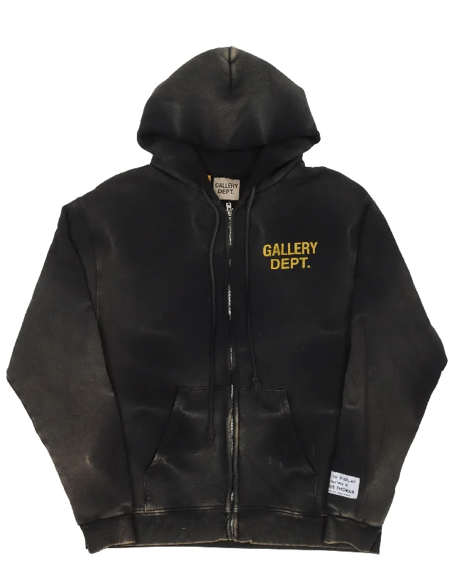 Sun Faded Zip Up Hoodie Hoodie with Drawcord Adjustable Secure