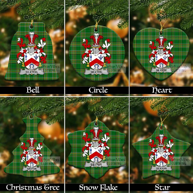 Sexton Irish Clan Tartan Christmas Ceramic Ornament with Coat of Arms Suede Faux Fur Shearling Sexton Irish Clan Tartan Christmas Ceramic Ornament with Coat of Arms Suede Faux Fur Shearling