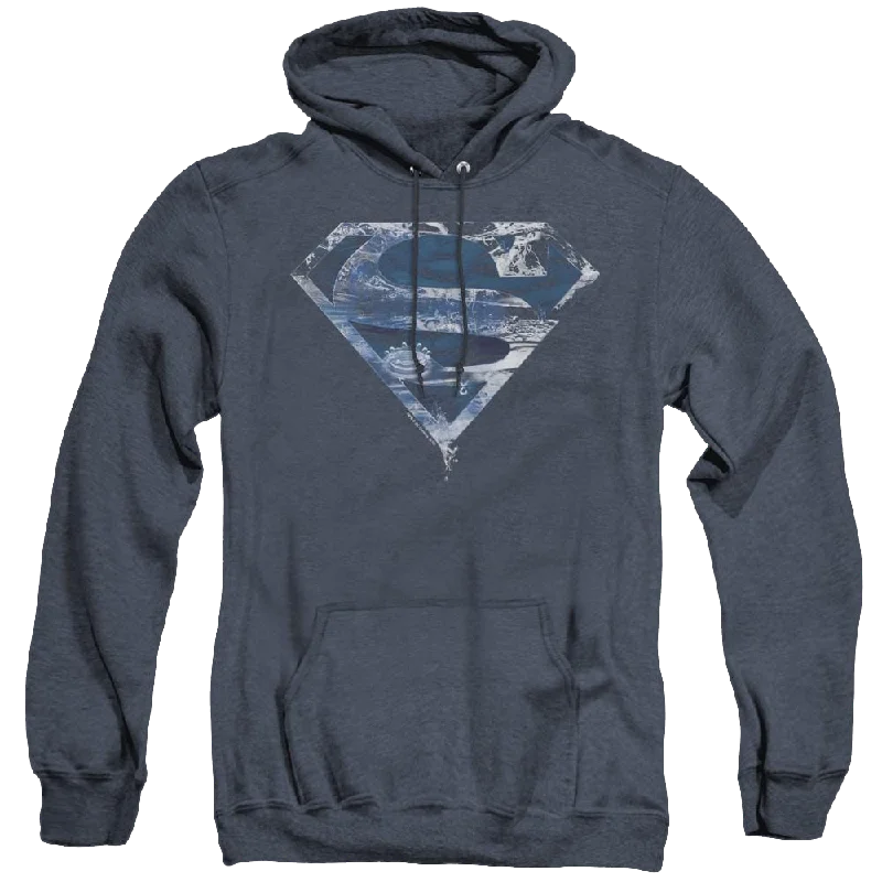Superman Water Shield - Heather Pullover Hoodie Oblong Neck Pullover
