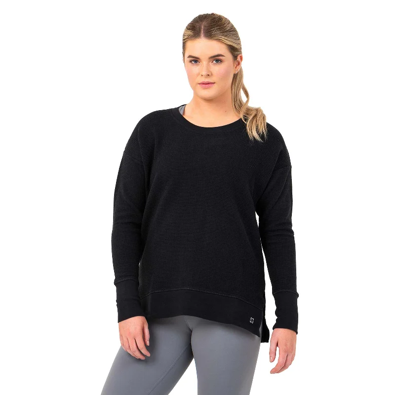 Bodylogic Wave Waffle Sweatshirt Hoodie with Earth Tones Natural Calm