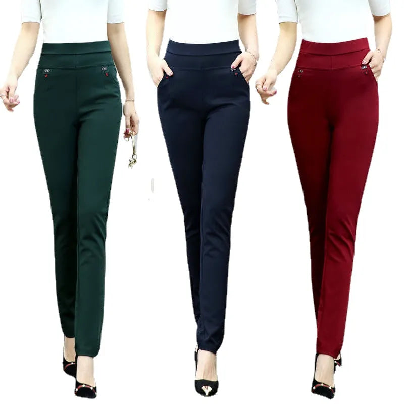 Women Pants 2023 Spring Fall Straight Pants Slim Casual Female Stretch Trousers black fashion Jeans office Trousers joggers Trousers Yoga Stretchy Women Pants 2023 Spring Fall Straight Pants Slim Casual Female Stretch Trousers black fashion Jeans office Trousers joggers Trousers Yoga Stretchy