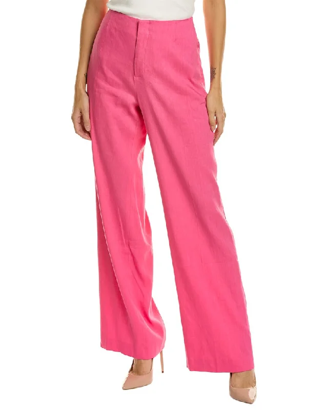 FRAME Denim High-Rise Wide Leg Linen-Blend Trouser Trousers Harem Relaxed Fit