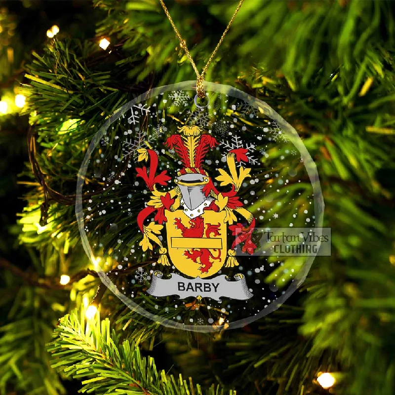 Barby Irish Clan Christmas Glass Ornament with Coat of Arms Collared Crew Neck Turtle Neck Barby Irish Clan Christmas Glass Ornament with Coat of Arms Collared Crew Neck Turtle Neck