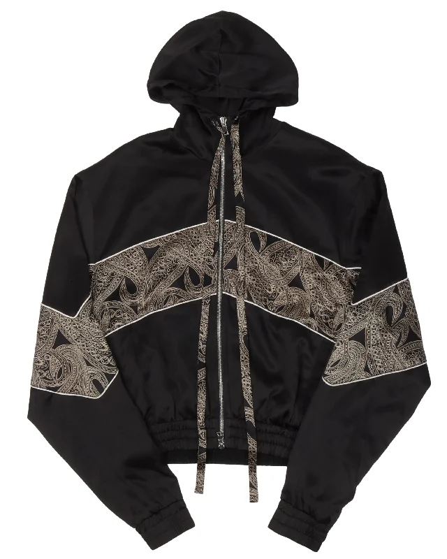 Silk Tapestry Hoodie Hoodie with Thumb Holes Functional Cozy