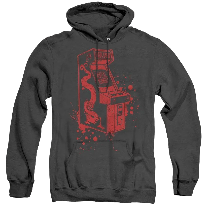Mortal Kombat Insert Coin - Heather Pullover Hoodie Plunging Neck Pullover