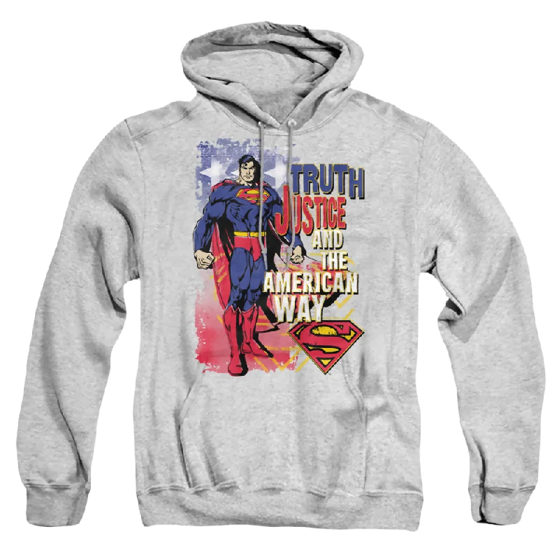 Superman Truth Justice - Pullover Hoodie V-Neck Stylish Pullover