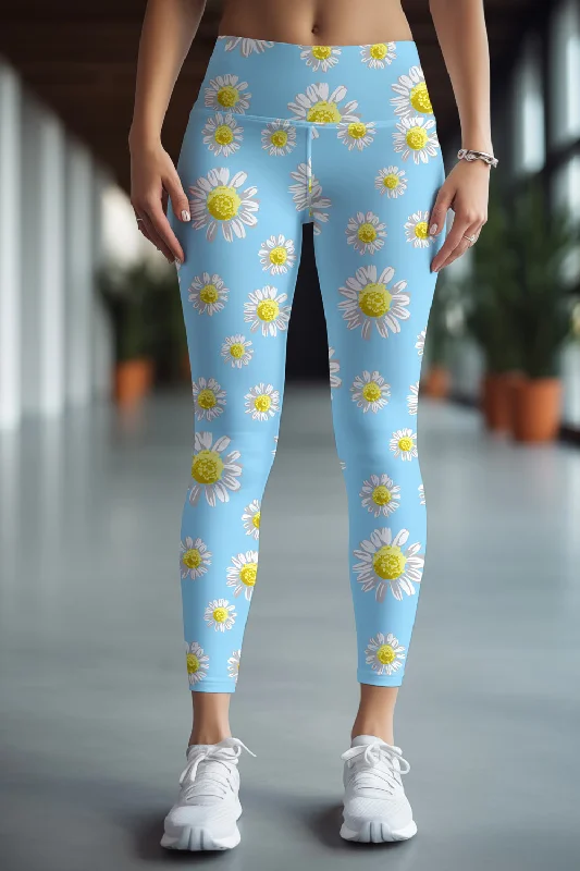 Marvelous Daisy Lucy Baby Blue Floral Gym Leggings Yoga Pants - Women Trendy High-Compression Leggings Marvelous Daisy Lucy Baby Blue Floral Gym Leggings Yoga Pants - Women Trendy High-Compression Leggings