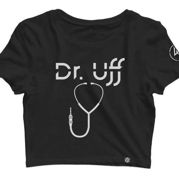Dr. Uff Crop Top (schwarz) Summer Crop Top Casual Short Sleeve