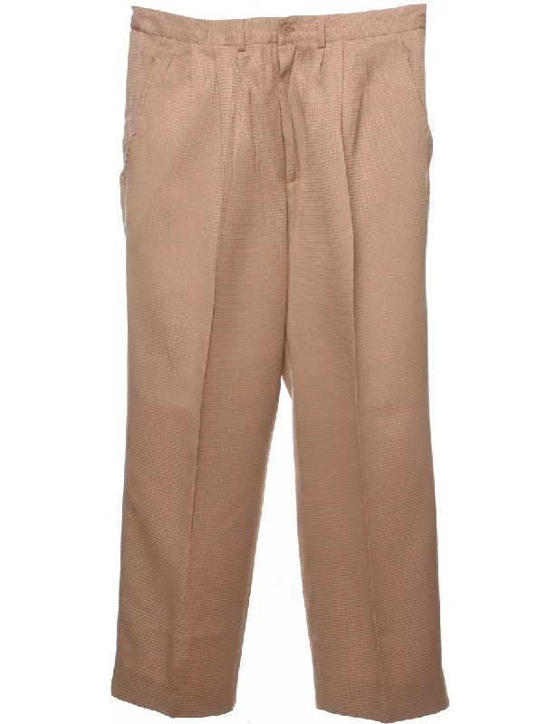 Classic Beige Trousers - W34 L28 Trousers Low Rise Relaxed
