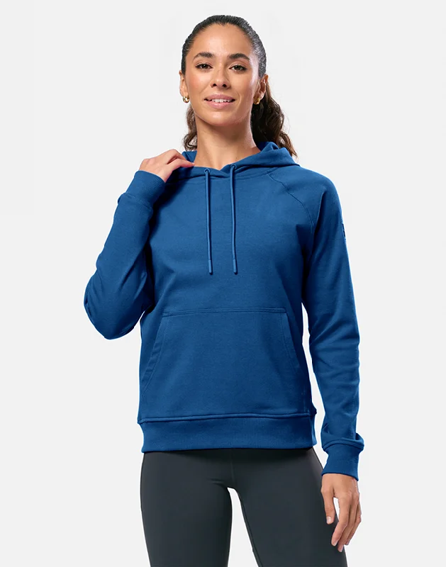 Chill Patch Hoodie in Petrol Blue Hoodie with Relaxed Fit Easy Casual