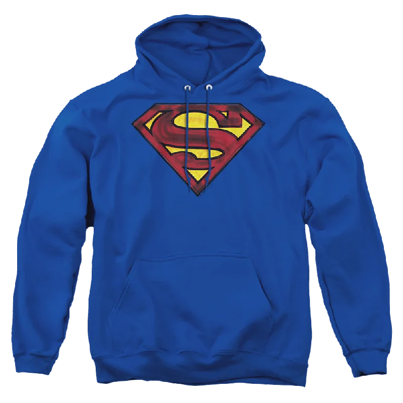 Superman Charcoal Shield - Pullover Hoodie Flare Sleeve Stylish