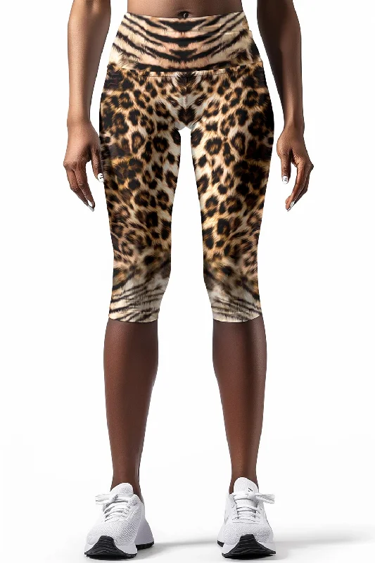 Wild Instinct Ellie Brown Performance Yoga Capri Leggings - Women Stylish Sporty Performance Leggings Wild Instinct Ellie Brown Performance Yoga Capri Leggings - Women Stylish Sporty Performance Leggings