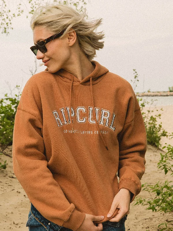 RIP CURL VARSITY PULL OVER HOODIE Hoodie with Rhinestones Sparkly Elegant