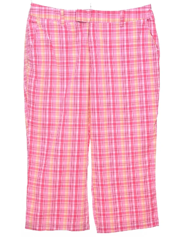 Checked Trousers - W37 L23 Trousers Palazzo Wide Leg