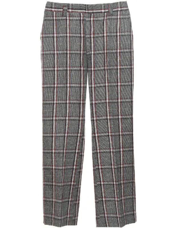 Checked Pattern Trousers - W33 L32 Trousers trendy modern
