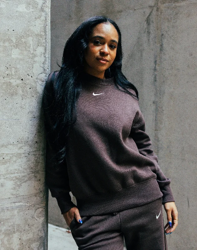 Nike Phoenix Fleece Oversized Crewneck Sweatshirt Hoodie with Hem Contrast Bold Stylish