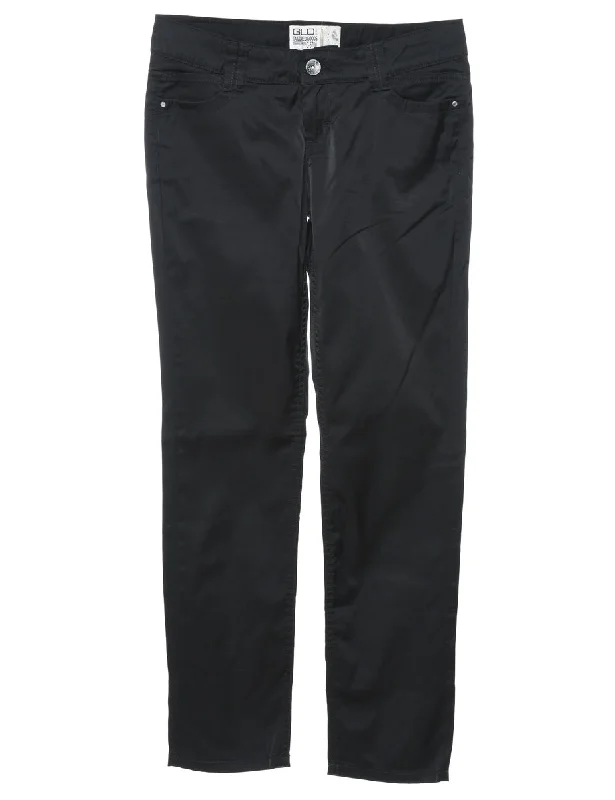 Classic Black Trousers - W31 L31 Trousers Plaid Checkered