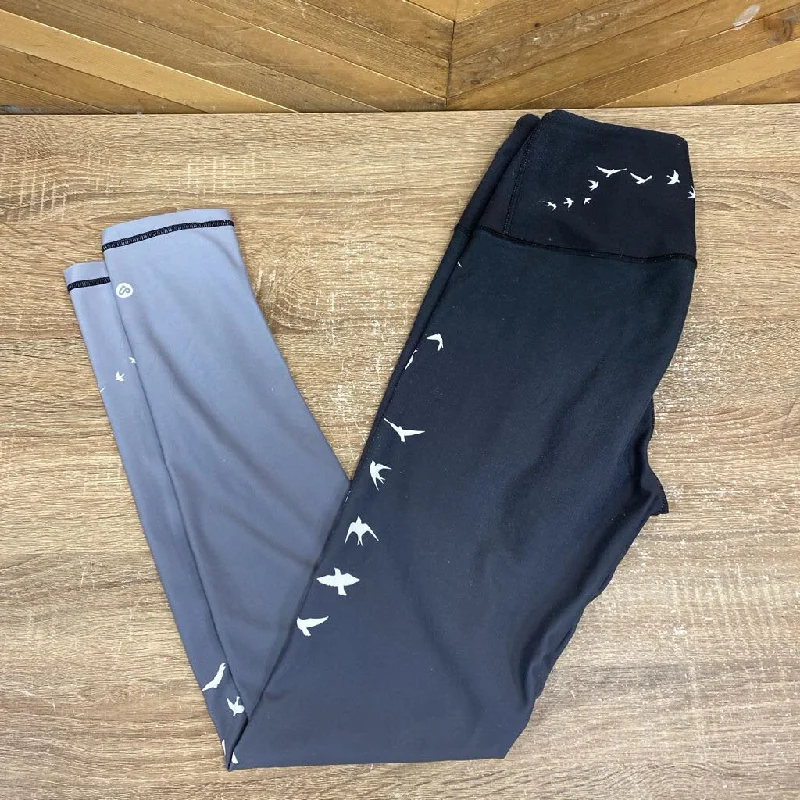 Silver Icing - Women's Bird-Print Gradient Leggings: Black/Grey/White-women-SM Stylish Stretch-Waist Leggings Silver Icing - Women's Bird-Print Gradient Leggings: Black/Grey/White-women-SM Stylish Stretch-Waist Leggings