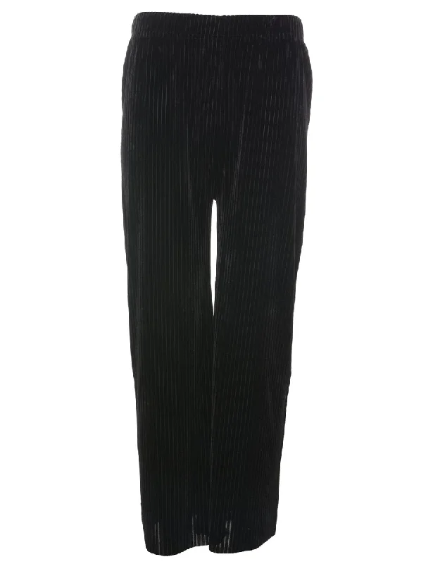 Classic Black Velvet Trousers - W28 L28 Trousers Polka Dot Cute