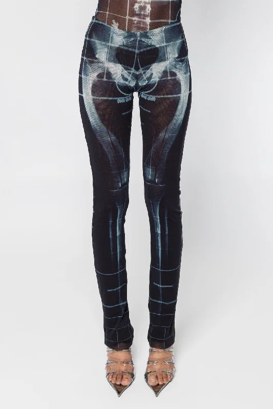 Jean Paul Gaultier Squeletor Printed Mesh Trousers SS25 Trousers Bootcut Casual