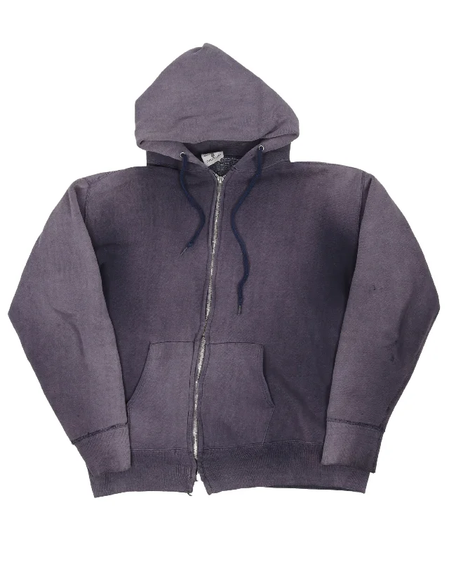 Sun Fade Zip Up Hoodie Hoodie with Embroidery Detailed Premium