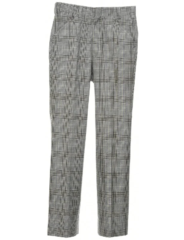 Checked Pattern Trousers - W29 L31 Trousers Fall Fleece
