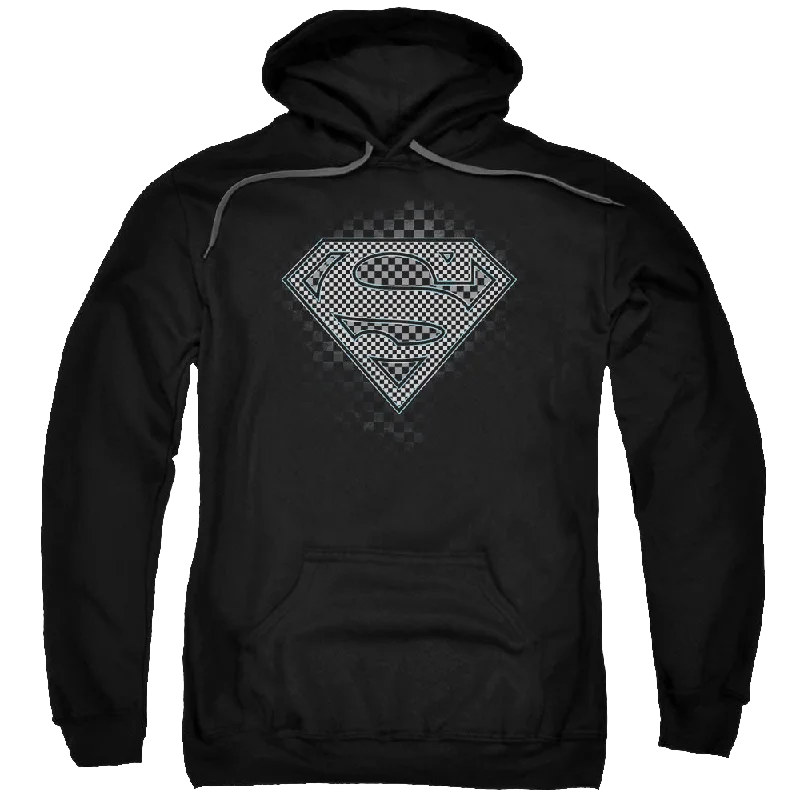 Superman Checkerboard - Pullover Hoodie Fine Merino Wool
